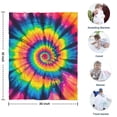 thumbnail image 4 of Colorful Rainbow Tie Dye Spiral Pattern Blanket,Comfortable Soft Flannel Throw Blanket,All Season,Warm Lightweight Blankets for Sofa Bed Couch Living Room Chair,30"x40", 4 of 4
