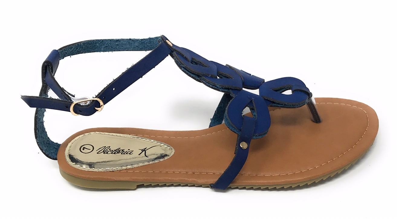 Victoria K Women's Gladiator Multi Loops Crossover Sandals