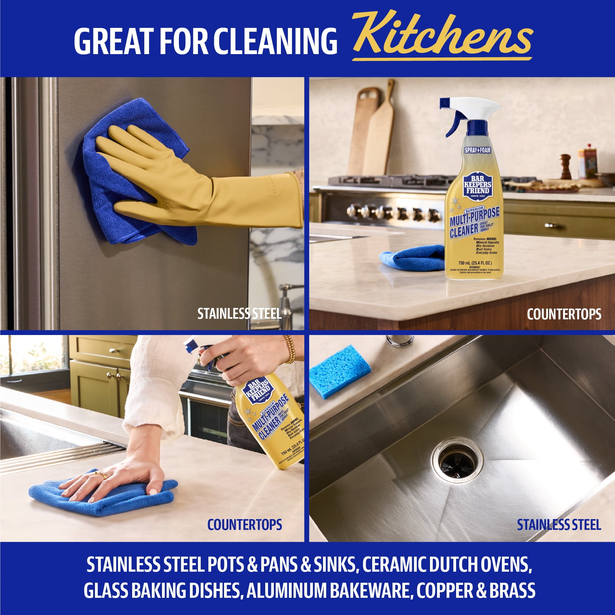 Bar Keepers Friend Superior Multi-Purpose Cleaner Spray Foam 25.4 fl oz