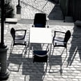 thumbnail image 6 of Luxury Commercial Living 28" White Patio Square Stackable Dining Table, 6 of 8