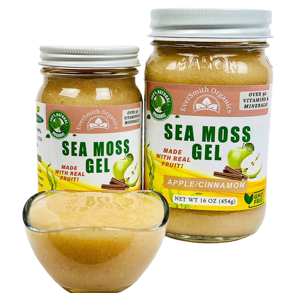 Organic Sea Moss Gel (Apple/Cinnamon) 16 Ounce Real Fruit Wildcrafted Sea Moss Walmart