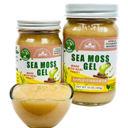 Organic Sea Moss Gel (Apple/Cinnamon) -16 Ounce - Real Fruit - Wildcrafted Sea Moss
