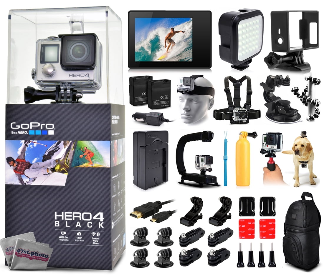 Buy GoPro Hero 4 HERO4 Black Edition CHDHX-401 with LCD Display + LED Light + Skeleton Housing + Head Strap + Chest Strap +... by GoPro