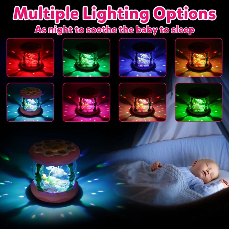 Morkka Baby Ocean Projektor Musikspielzeug – 360° Drehendes Licht, Trommelklang, Für 6-18 Monate, Ideales Geschenk Für Jungen Und Mädchen