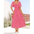 thumbnail image 4 of Vestido ZESICA para mujer, bohemio, floral, midi, rosa intenso, 4 of 7