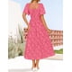 thumbnail image 4 of Vestido ZESICA para mujer, bohemio, floral, midi, rosa intenso, 4 of 7