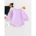 thumbnail image 4 of Wassery Infant Baby Girls Jumpsuit Long Sleeve Round Neck Pumpkin Print Romper Pullovers 3 6 12 18 Months Newborn Halloween Costume, 4 of 8