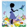 thumbnail image 3 of Ambesonne Flower Shower Curtain, Lawn Blossomed Flowers, 69"Wx84"L, Multicolor, 3 of 3