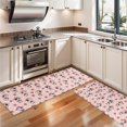 thumbnail image 3 of Kitchen Rugs Sets Of 2,Pink Cow Strawberry Hat Pattern Anti Fatigue Kitchen Mat Rugs Non Slip Washable,Decorative Kitchen Floor Mats for Kitchen,Sink,Laundry,17"X47", 3 of 5
