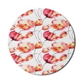 thumbnail image 1 of Watercolor Flower Mouse Pad for Computers, Shaded Large Poppy and Tulip Flower Painting Spring Blooms Season, Round Non-Slip Thick Rubber Modern Mousepad, 8" Round, Red White Orange, by Ambesonne, 1 of 2