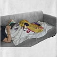 thumbnail image 5 of Music Soft Flannel Fleece Throw Blanket, Performance of a Guitarist Playing on Big Guitar with Floral Ornaments, Cozy Plush for Indoor and Outdoor Use, 50" x 60", Mustard and Multicolor, by Ambesonne, 5 of 5