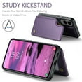 thumbnail image 3 of Dteck for Samsung Galaxy S25 Edge Wallet Case with Card Holder & Wrist Strap, RFID Blocking Credit Slots Kickstand Shockproof Phone Cover for Women Men,Purple, 3 of 4