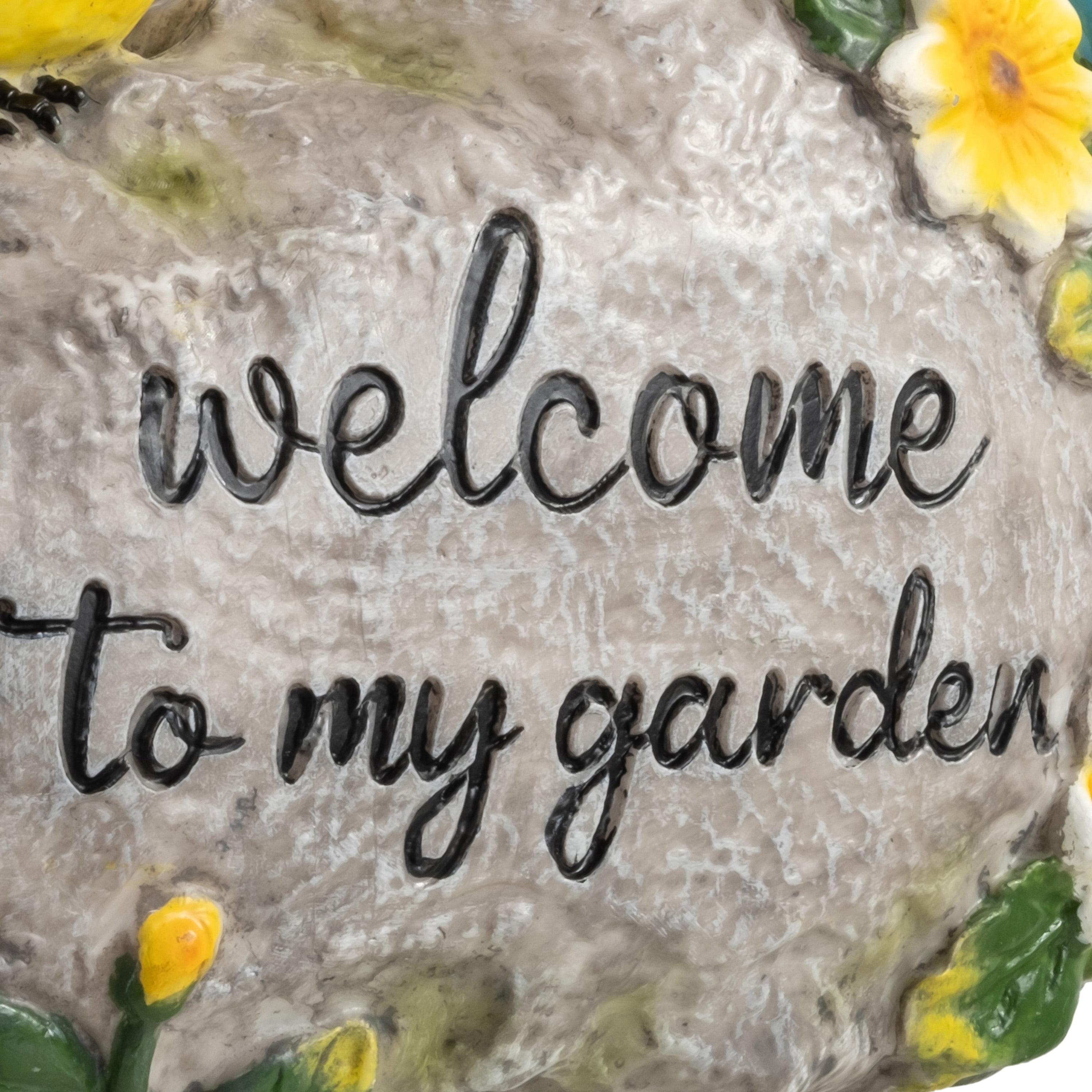 Mainstays Welcome Rock Outdoor Garden Statue with Colorful Birds, Weather-Resistant
