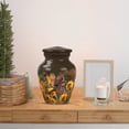 thumbnail image 6 of MUKTIVE Sparrow keepsake Urns for Adult Female & Male, Brown Memorial Urns for Human Ashes Remains, Sunflower Burial Urn for Adult Women Cremation, Mini Ash Holder, 3 Inch, 6 of 7