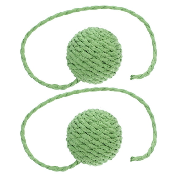 ROSENICE Cat Scratch Post Replacement 2Pcs Interactive Cat Ball Toy Green Jute Rope Sisal for Indoor Use 8.7x1.6x1.6in