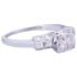 Art Deco Diamond Engagement Ring - Gia H-Si1 14k White Gold Round Cut Diamond Engagement Ring Art Deco Antique 0.82ctw