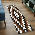 thumbnail image 3 of 2'x6' Rug Runners for Hallways Kitchen, Brown Aztec Non Slip Entryway Beside Floor Carpet Runner, Black White Southwest Vintage Abstract Geometric Laundry Room Bedroom Throw Rugs Mat for Family Pet, 3 of 8