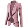 thumbnail image 2 of Doublju Women's Long Sleeve Crepe Flare Blazer with Shawl Collar with Plus Size, 2 of 4
