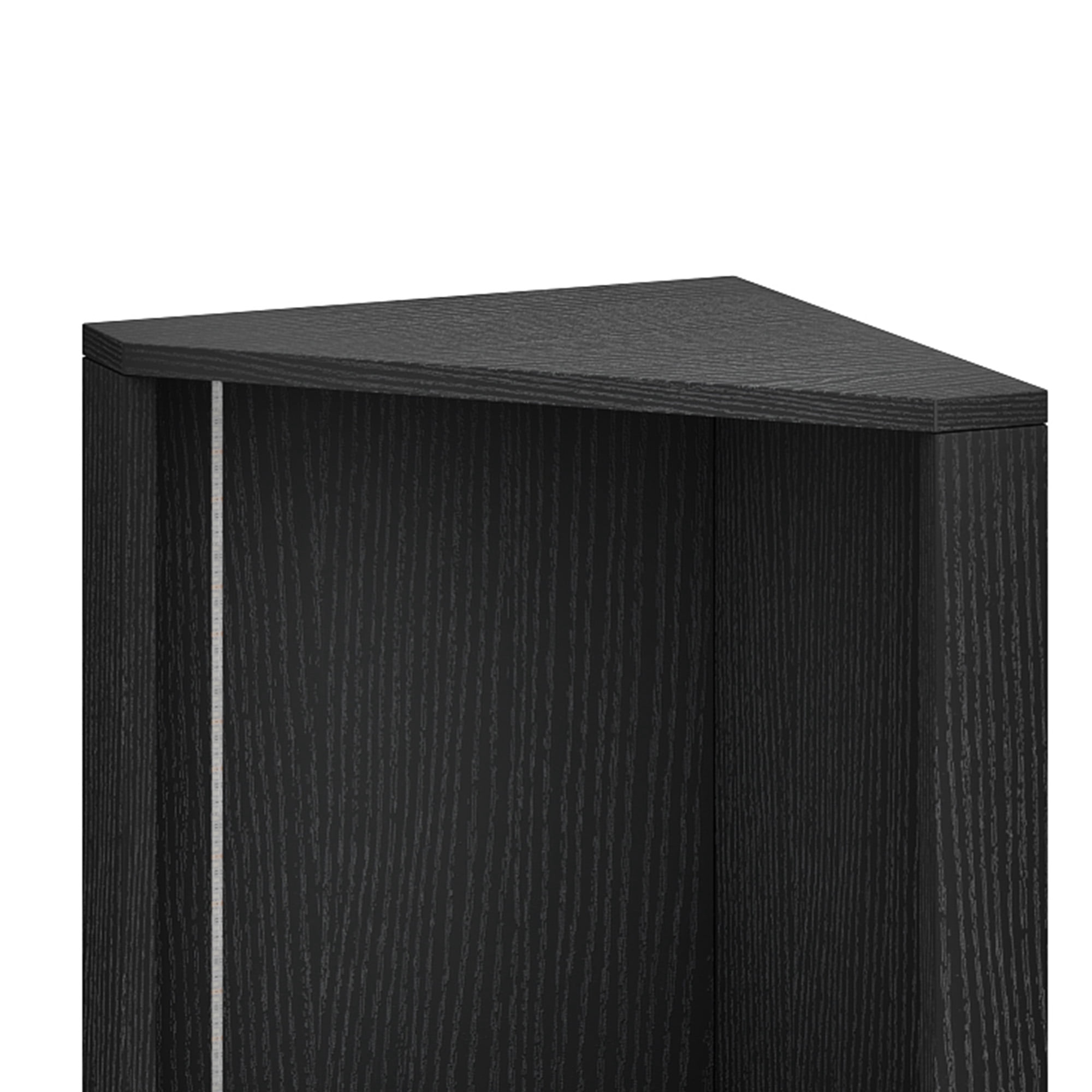 Uforic  5-Tier Corner Shelf with LED Light, Bar Cabinet Corner Bookshelf and Bookcase for Home, Black