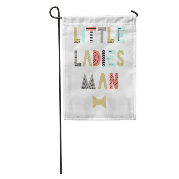 POGLIP Little Ladies Man Fun Nursery Lettering in Scandinavian Kids Garden Flag Decorative Flag House Banner 28x40 inch