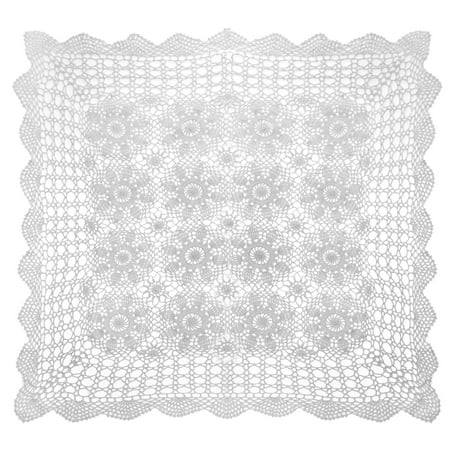 Placemats For Small Square Table Aspire 20 Inches - 48 Inches Beige Square Handmade Crochet Cotton Lace Table Placemats Sofa Doilies-White-24in ()