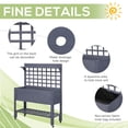 thumbnail image 6 of Outsunny 41" Raised Garden Bed with Wheels, Trellis & Storage Shelves, Gray, 6 of 9