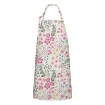 Pioneer Flower Floral Print Pattern Apron-Garden Aprons for Women with Pockets-Cotton Linen Waterproof Kitchen Cooking Gardening Aprons Adjustable for Kitchen,Cooking,BBQ and Salon 33x27 Inch