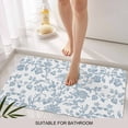 thumbnail image 6 of Light Blue Flower Doormat Outdoor Entrance 24"x36", Vintage Farmhouse Boho Leaf Spring Absorb Moisture Dirt Door Mats, Non-Slip Rubber Backing Floor Mats Indoor, Low-Profile Front Door Rugs, 6 of 9