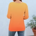 thumbnail image 3 of Uootdi Blouses for Women Dressy Casual V Neck Ombre Gradient Dye 3/4 Sleeve Curved Hem Tops Casual Loose Fit Blouses Women, 3 of 6