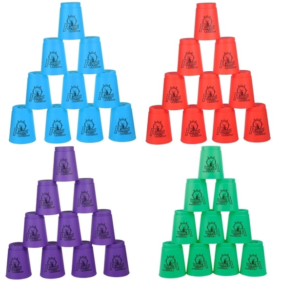 Sport Stacking Cups, 48pcs Sports Stacking Cups Speed Training Games for Travel Party Challenge Competition Gift for Adults(Blue Green Orange Purple)