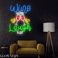 thumbnail image 2 of Glowneon Wine A Little Laugh A Lot Neon Sign, Wine Bar Pub Led Decor, 2 of 5