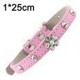 thumbnail image 2 of Collar de perro y gato en miniatura de cuero con diamantes de imitación y cristales de calavera elegante, deslumbrante y brillante, 2 of 5