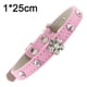 thumbnail image 2 of Collar de perro y gato en miniatura de cuero con diamantes de imitación y cristales de calavera elegante, deslumbrante y brillante, 2 of 5