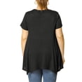 thumbnail image 4 of Agnes Orinda Women's Plus Size Tunic Tops  Summer Crew Neck Flowy Swing Loose Short Sleeve Knit T Shirt Tops Blouse Casual 1X Black, 4 of 9