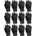 thumbnail image 3 of Yacht & Smith 12 Pairs of Winter Gloves Mens and Womens - Thermal Knit Stretchy Fuzzy Bulk Glove Colors (MENS ASSORTED SOLID), 3 of 9