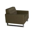thumbnail image 2 of Benjara Loe 35" Accent Chair- Modern Tufted Seat- Brown Fabric- Steel Legs, 2 of 5