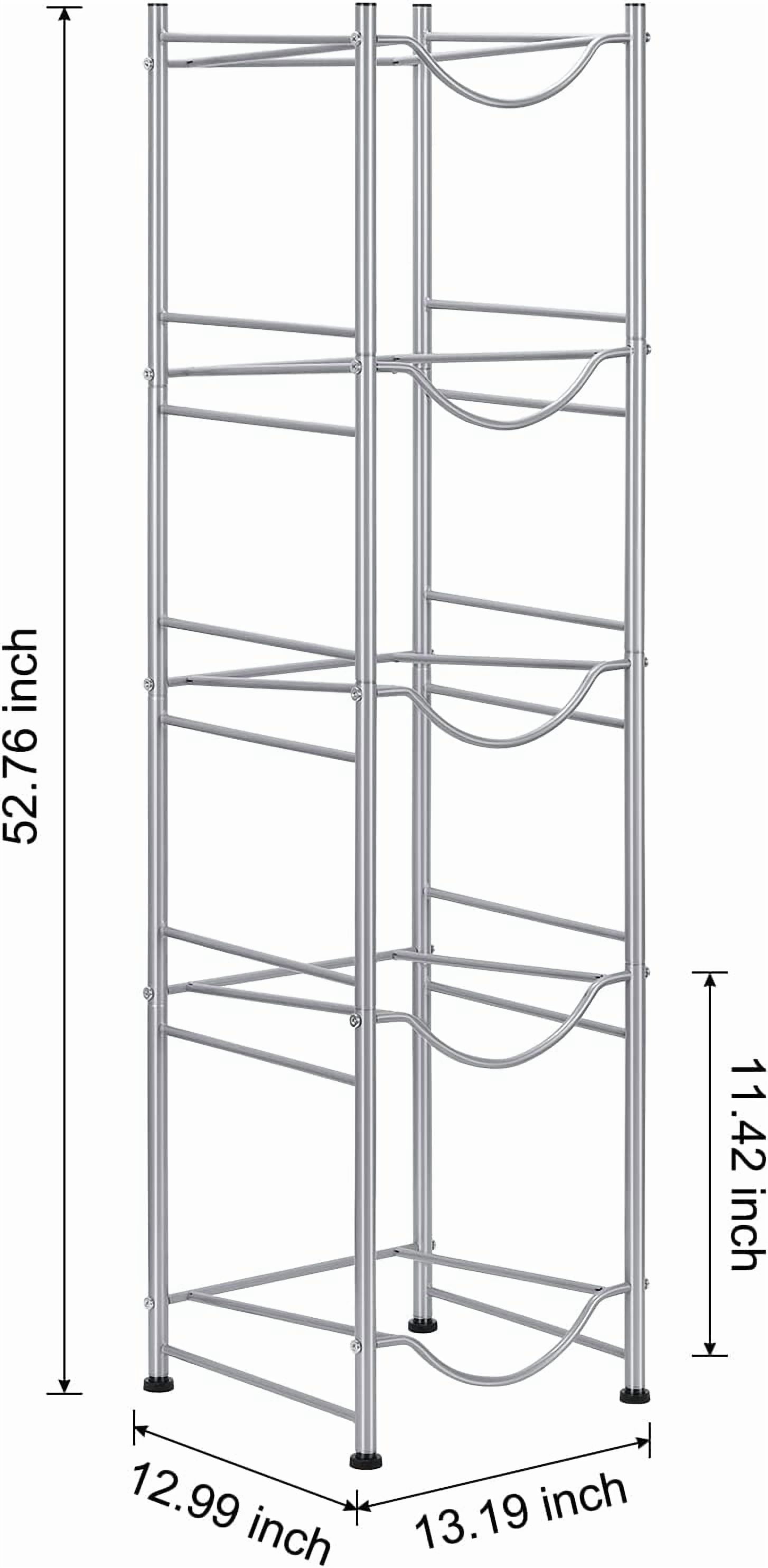 Oumilen Adult 5 Gallon Water Jug Holder Water Bottle Storage Rack 5-Tier, Silver