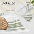 thumbnail image 3 of Sage Green Striped Throw Pillow Cover 16 x 24 Inch Decorative Pillow Cover Farmhouse Simple Line Vertical Stripes Lumbar Pillowcase Seasonal Rectangle Cushion Case for Couch Sofa Bed Living Room, 3 of 9