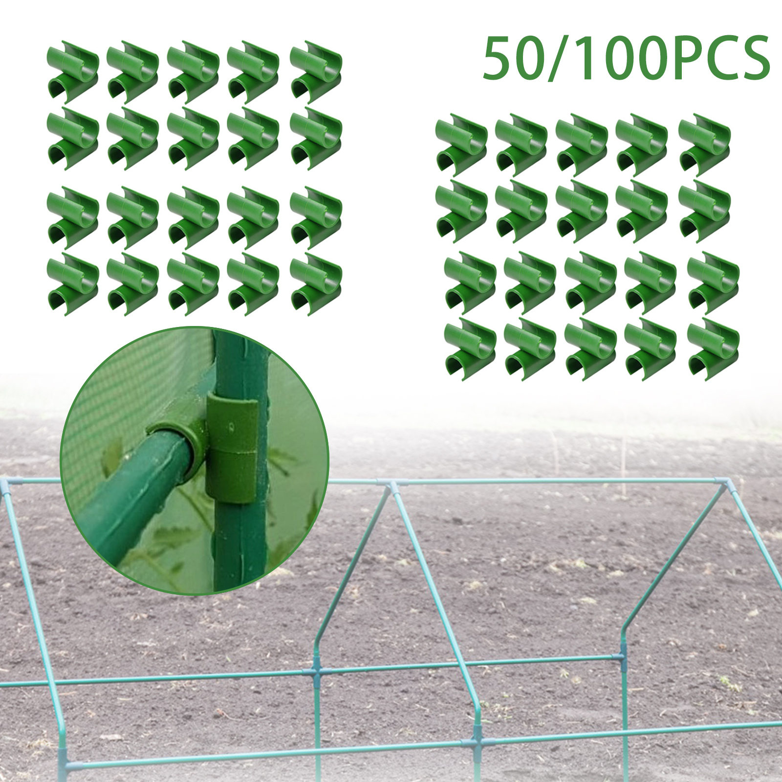 TWSOUL 50/100Pcs Garden Trellis Plant Connector,Rotatable Rod Connector