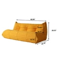 thumbnail image 4 of Magic Home Modern Sectional Sofa Togo Sofa Lazy Sofa Foam Couch Floor Sofa for Bedroom,Living Room,Apartment and Small Space,Three Seat Sofa,Yellow, 4 of 11