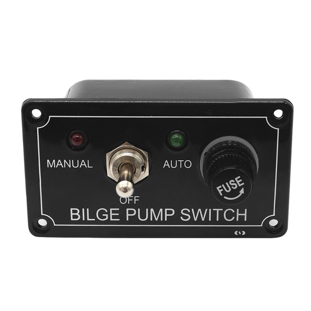 Mojoyce 3 Way DC 12V Fused Marine Bilge Pump Switch Panel with LED Indicator Light