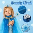 thumbnail image 4 of Little Girls Princess Dress up Trunk Blue Cape Jewelry Gift Set for Birthday Party Halloween Carnival 3-8 Years, 4 of 4