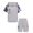 Grey Graphic Print, variant on Boys 2 piece outfits Letter Graphic Colorblock Short Sleeve Hoodie Short Sets