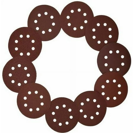 

Hsankro 100pcs 8-Hole Grinding Discs 125mm Hook & Loop Mixed Grit (40-400) Nylon Buckle Back Track Sanding Machine Sandpaper 100pcs