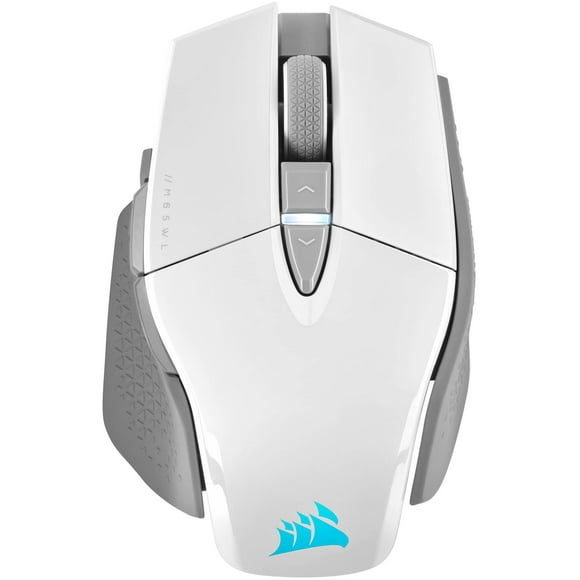 Corsair M65 RGB Ultra Wireless Tunable FPS Gaming Mouse - Sub-1ms Slipstream Wireless Technology, 26,000 DPI Optical Sensor, Up to 120 Hours of Battery Life, 8 Programmable Buttons - White