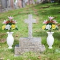 thumbnail image 6 of Memorial Day Cemetery Flowers with Grave Vase Artificial Memorial Flower Bouquets Red Pink Yellow Silk Carnation Spring Floral Arrangement for Gravesites Headstone Outdoor Decor, 6 of 8