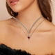 thumbnail image 3 of Red Crystal Heart-shaped Dagger Pendant Layered Necklace With French Women's Collarbone Chain, 3 of 5