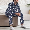 thumbnail image 7 of Balery Rabbit And Flower Pattern Pajama Sets for Men Long Sleeve 2 Piece Sleepwear Loungewear Sets Soft PJ's with Pockets Long Sleeve Comfy Pj Sets-X-Large, 7 of 7