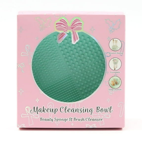 Green Silicone Makeup Brush Cleansing Bowl