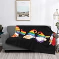 thumbnail image 2 of Uemuo Happy Pride Gnome Printed Throw Blanket for Couch, Fluffy Fuzzy Blankets for Bed, Sofa, Cozy Flannel Faux Fur Blanket-50"x40", 2 of 6